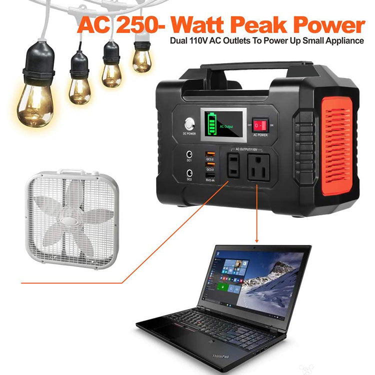 USA Warehouse Free Shipping Portable 220v Battery Power Station 200W 151Wh 40800mAhr Portable Camping Solar Power Generator