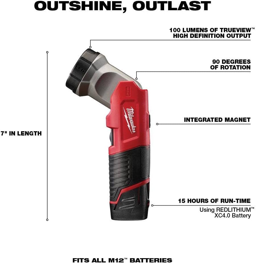 Milwaukee 2498-25 M12 12V Cordless 5-Tool Combo Kit: 2407-20 3/8 in.Drill/Driver + 2462-20 1/4 in. Hex Impact Driver+2420-20 Hackzall Recip Saw+2457-20 3/8 in.Ratchet+49-24-0146 LED Worklight,YKGAV