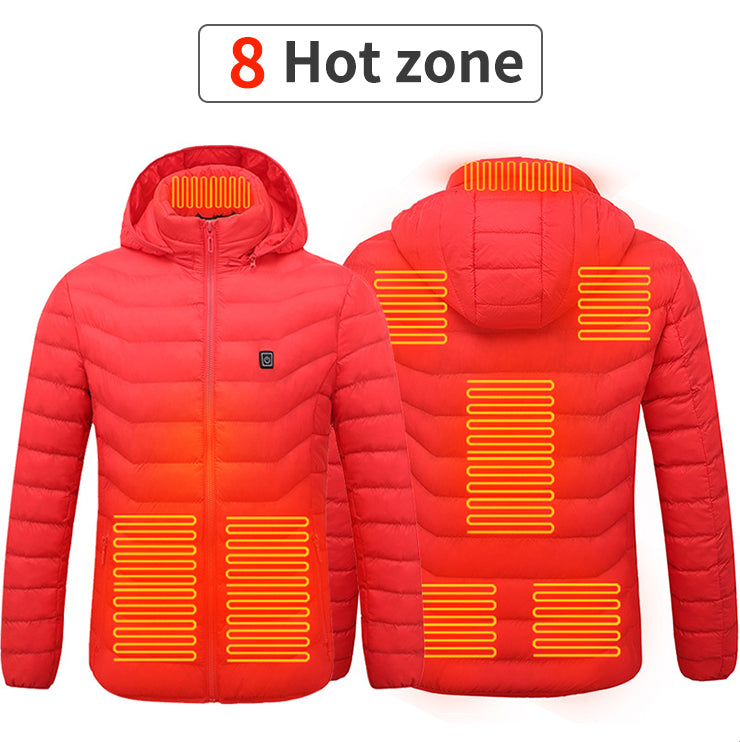 8 Zone Heated Jacket Winter Waterproof Down Jacket Slim Usb Heating Knitted