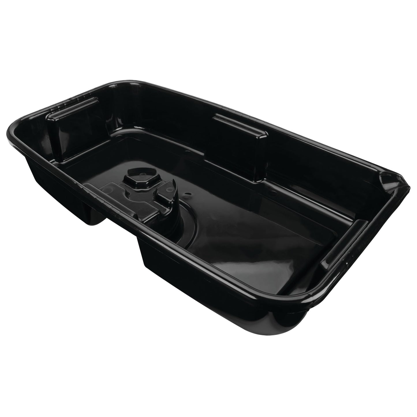 Performance Tool W4076 10-Quart Oil Drain Container, Deep Drain Well, Integrated Handles, Sealing Rubber Gaskets, Black