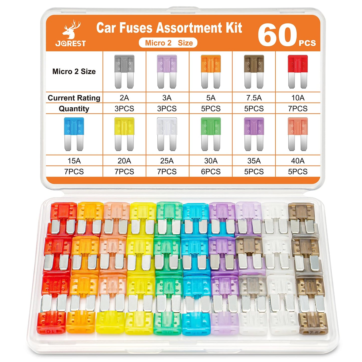 JOREST 300Pcs Car Fuse Assortment Kit, 160 Mini Blade Fuses Automotive + 90 Standard Auto Fuses + 50 Micro Fuse + 1 Puller – for Car/RV/Truck/Motorcycle(2Amp 3A 5A 7.5A 10A 15A 20A 25A 30A 35A 40A)