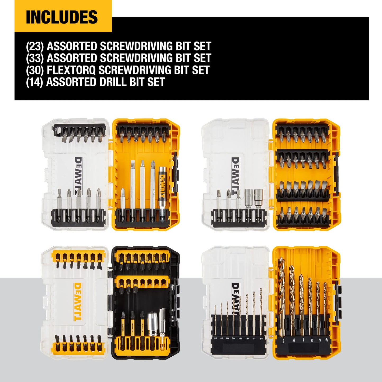 DEWALT Mechanics Tools Kit and Socket Set, 142-Piece, 1/4 & 3/8" Drive, MM/SAE (DWMT73802)