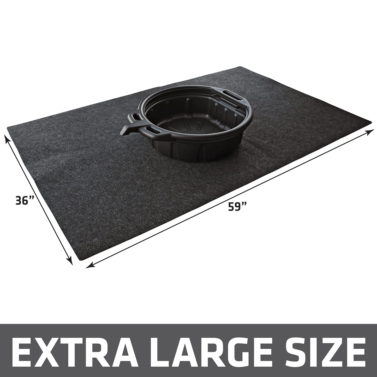 Drymate XL Oil Spill Mat (36" x 59"), Premium Absorbent Oil Pad, Reusable, Washable, Durable, Waterproof Backing Contains Liquids, Protects Garage Floor Surface (USA Made)