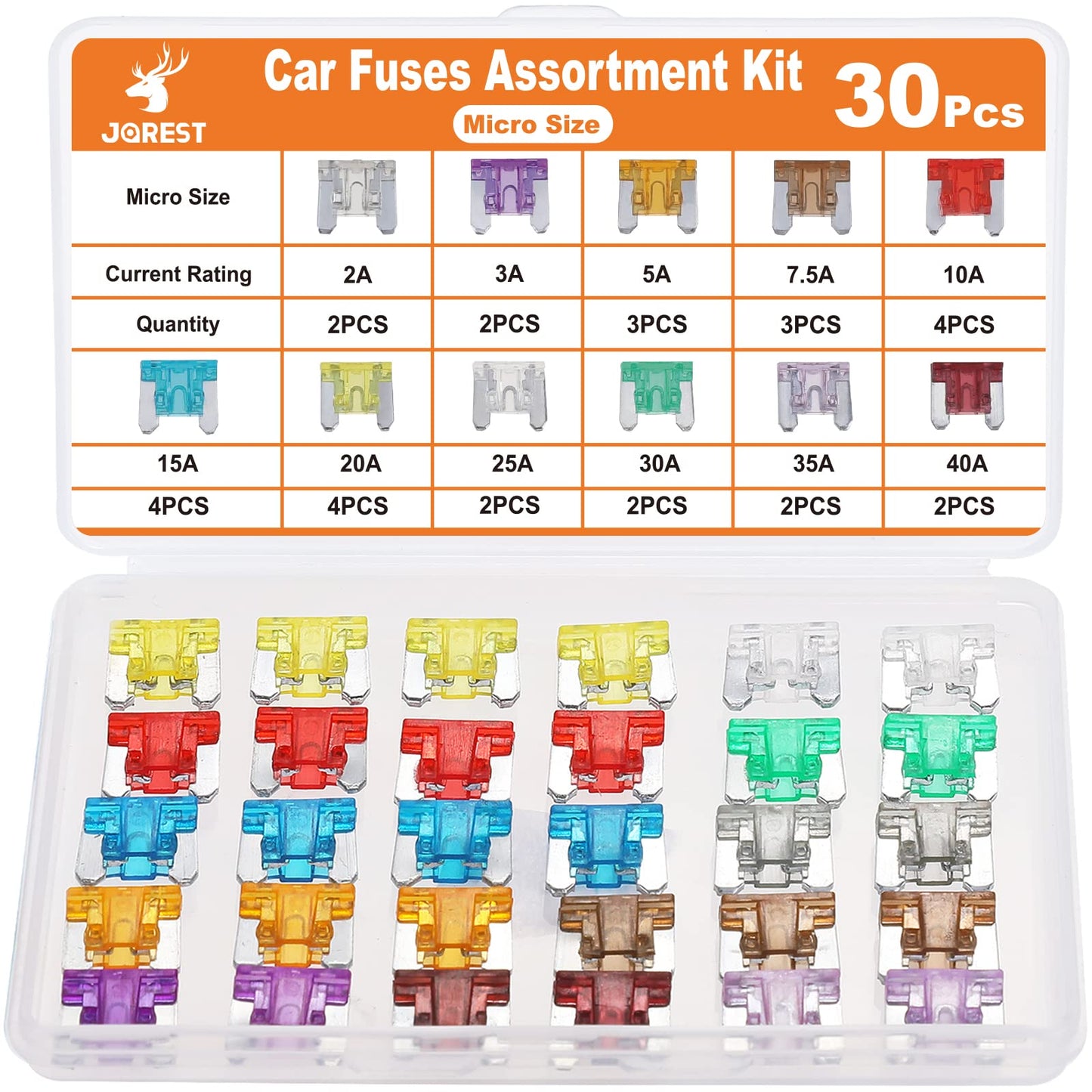 JOREST 300Pcs Car Fuse Assortment Kit, 160 Mini Blade Fuses Automotive + 90 Standard Auto Fuses + 50 Micro Fuse + 1 Puller – for Car/RV/Truck/Motorcycle(2Amp 3A 5A 7.5A 10A 15A 20A 25A 30A 35A 40A)