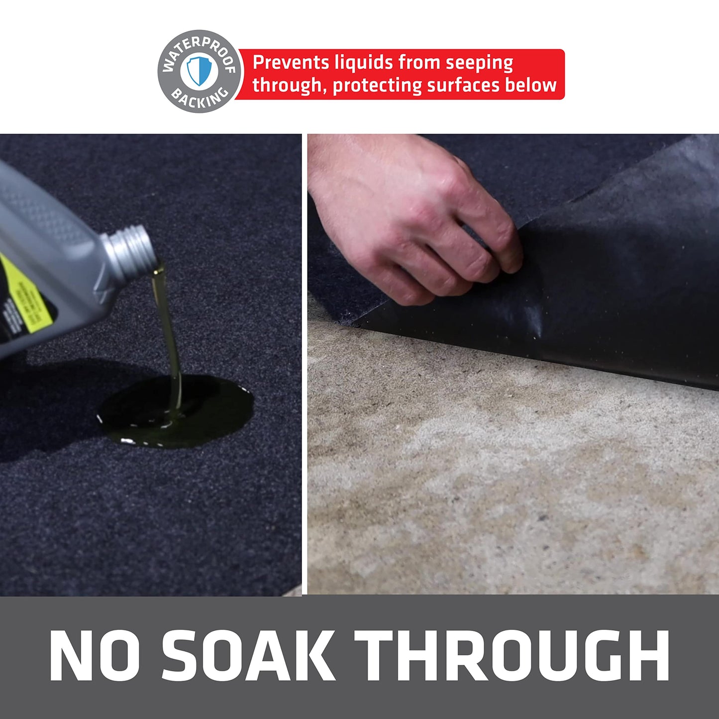 Drymate XL Oil Spill Mat (36" x 59"), Premium Absorbent Oil Pad, Reusable, Washable, Durable, Waterproof Backing Contains Liquids, Protects Garage Floor Surface (USA Made)