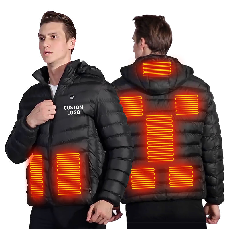 8 Zone Heated Jacket Winter Waterproof Down Jacket Slim Usb Heating Knitted